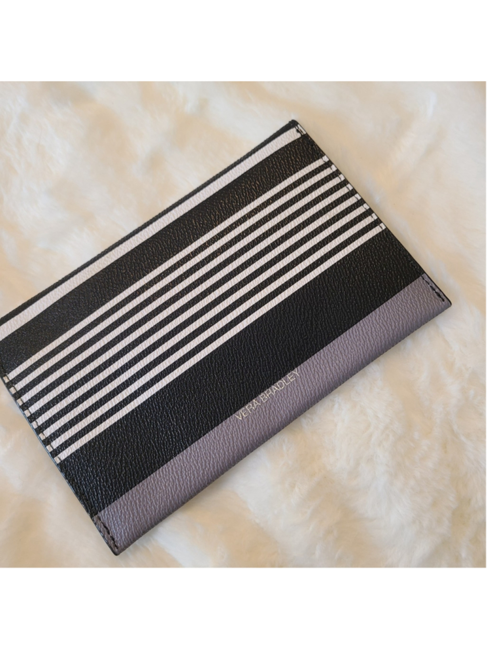 NEW Vera Bradley Tech Envelope Pouch in Midnight Stripe Black, Gray - Picture 4 of 6